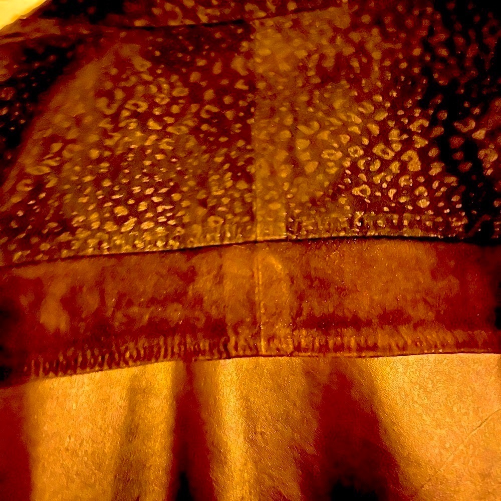 Pelle Studio 80s Leather Vintage! Full Length  Coat, w/ Patchwork Designs